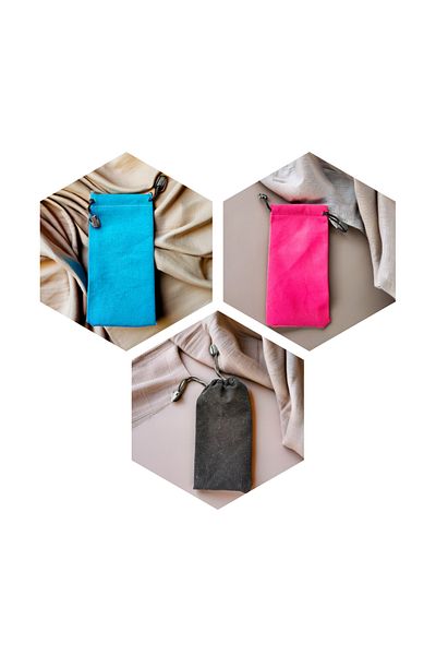 Bluoksweet 3 Colorful Comfortable Glasses - Pink, Red and Blue Case Glasses Summer Accessory Container