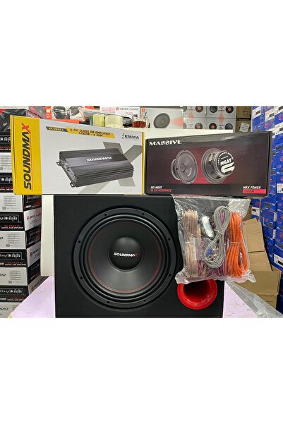 Soundmax SX-RT12 1500WAT 30 CM SUBWOOFER BAS KABİNLİ SX-2850.4 3000W 4KANAL A...