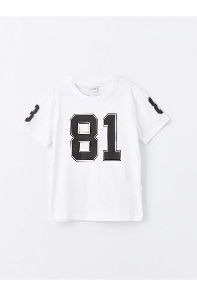 LC Waikiki Băiat - Tricou cu mânecă scurtă cu decolteu și imprimeu