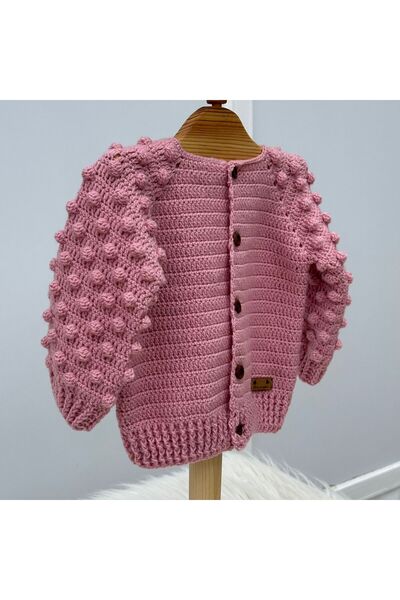 El örgüsü فستان أطفال من الصوف موديل الفشار - كروشيه محبوك