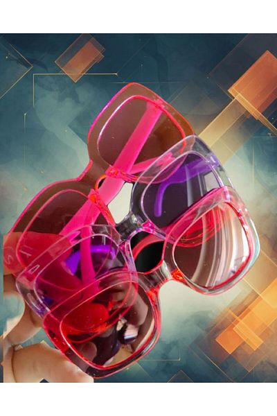 Bluoklight 3 Colorful Daisy Round Sunglasses Set - Pink, Purple, Red, Transparent