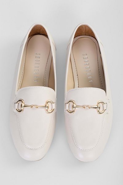 Shoeberry Tiana Loafer für Damen - Nude, Freizeitschuhe mit Schnalle