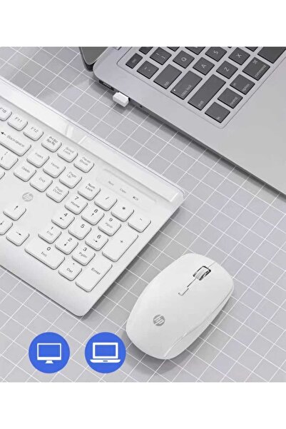 HP CS500 Kablosuz 2.4ghz Türkçe Q Klavye & Mouse Set Beyaz (Ramwhite Türkiye Garantili)