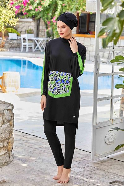 MARESİVA Black Hijab Swimsuit - Full Covered
