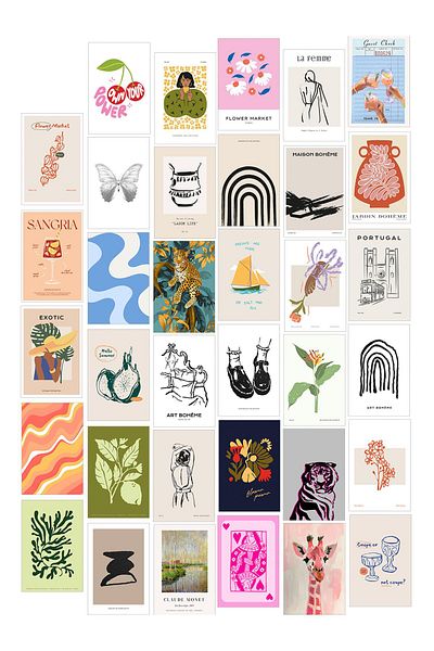 Postifull Σετ αφίσας Collage - 35 τεμάχια χωρίς πλαίσιο 10*15cm - με αυτοκόλλητο δώρο