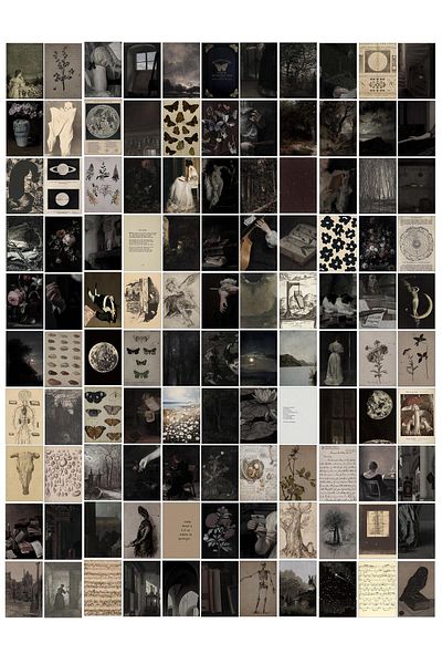 Postifull Σετ αφίσας Vintage Collage 110 τεμαχίων - με αυτοκόλλητο δώρο - σε κουτί
