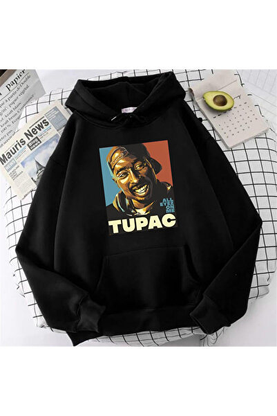Toum Very Kind Street Wear Hip-hop Tupac Shakur Hanorac negru supradimensiona...