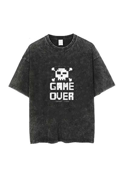 Toum Damlahobi Washable Game over Unisex Vintage T-Shirt