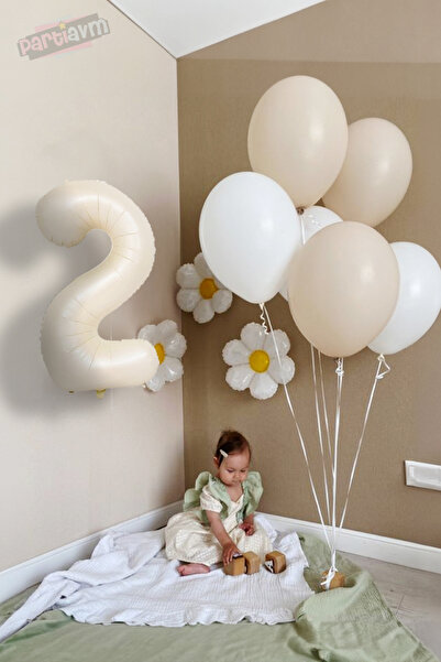 PARTİAVM مجموعة عيد ميلاد بتصميم ديزي باللون البيج الكريمي - تصميم ريترو إيج،...