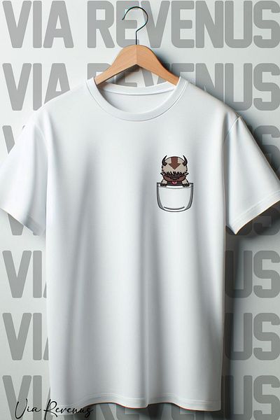 Vordevia Μπλουζάκι Appa Pocket Printed White Oversize - Crew Neck