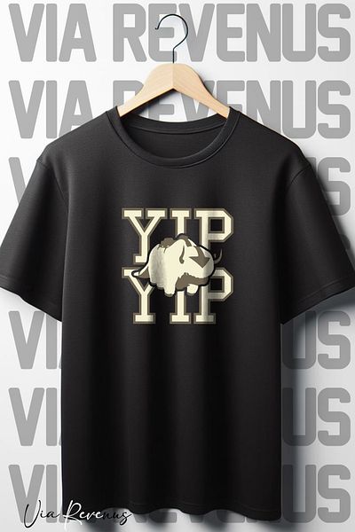 Vordevia Appa Yip Yip Printed Oversize Μαύρο Tshirt - Crew Neck