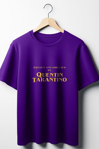 Vordevia Tarantino Printed - Μωβ T-Shirt με φαρδιά λαιμόκοψη