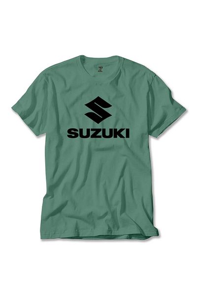 Z zepplin Μαύρο πράσινο T-shirt με κείμενο λογότυπου Suzuki