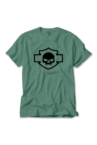Z zepplin Πράσινο μπλουζάκι Harley Davidson Motorcycle Skull