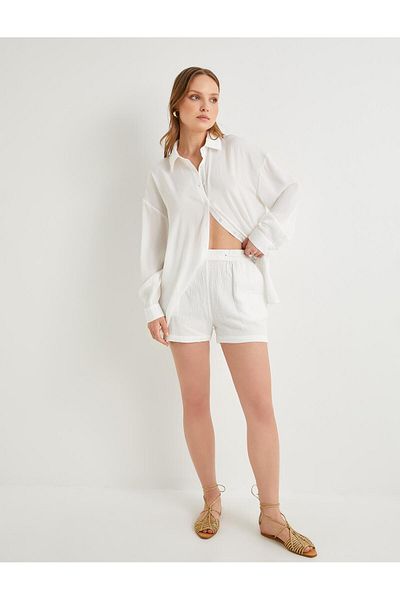 Koton Long Sleeve Shirt Textured Buttoned Regular Fit