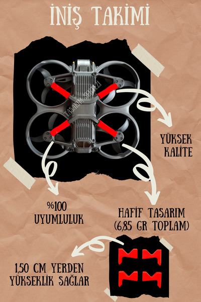 Tasarım Sentezi Dji Avata 2 Drone Uyumlu İniş Takımı Koruma Ayak Aksesuar Apa...