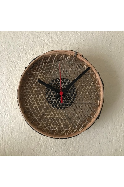 MCDLIII Özel Ve Nostaljik Tasarımlı El Yapımı Deri Kalbur Duvar Saati