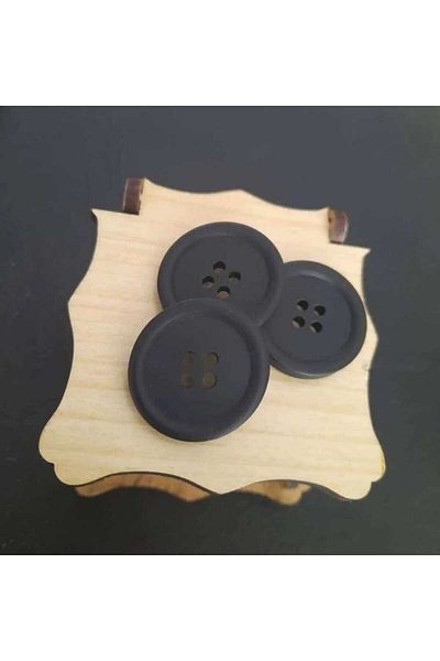 Beyna 2.5 cm Black Polyester Button - 1 Pack of 10 Pieces