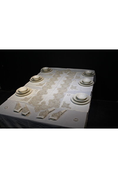 HUZUR ÇEYİZ طقم أواني طعام بطبعة وردة فرنسية مكونة من 26 قطعة