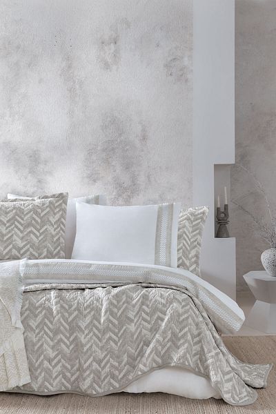 Yataş Elsie Double Fall Winter 8-Piece Dowry Set - Beige