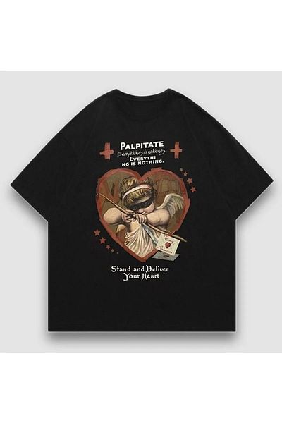 Gofeel Harajuku Deliver Your Heart Unisex μπλουζάκι μεγάλου μεγέθους