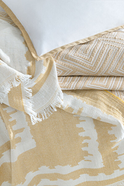 Yataş Harlow Double Fall Winter 8-Piece Dowry Set - Mustard