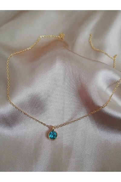 Judas Takı Women's Turquoise Mini Dangle Necklace