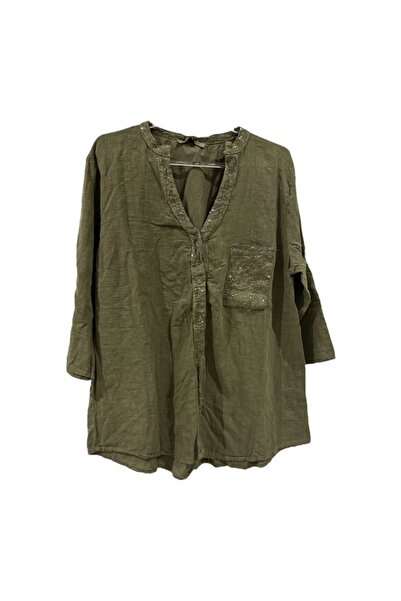 PHUTİ COLLECTION قميص من الكتان مع تفاصيل PUL