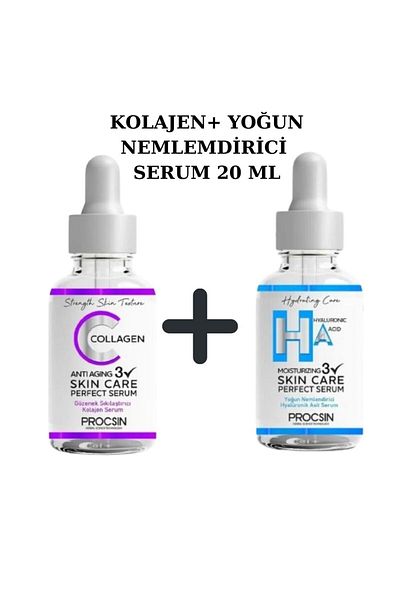 PROCSIN Vitamin C and PROCSIN Hyaluronic Acid - Brightening and Intensive Moisturizing Serum 20 ML