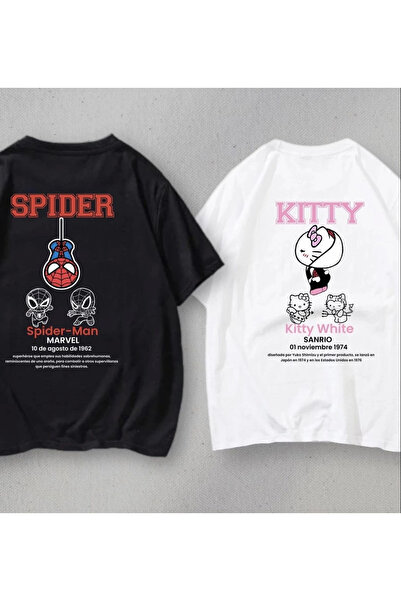 FULL TOLERANCE تي شيرت سبايدر مان هالو كيتي بتفاصيل كبيرة للجنسين