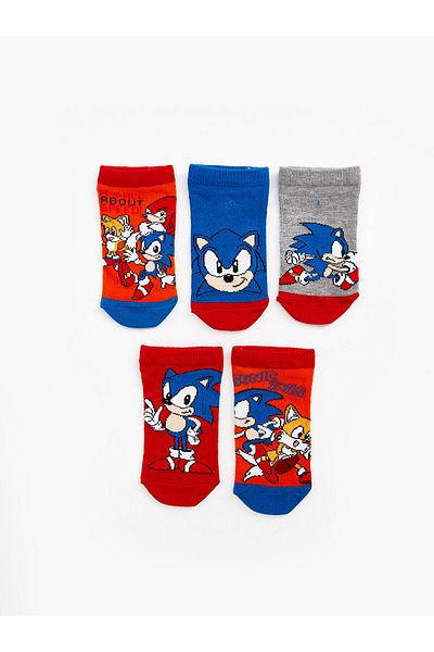 LC Waikiki Sonic Patterned Boy's Booties Socks Pack of 5