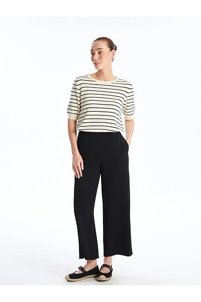 LC Waikiki LCWAIKIKI Classic - Pantaloni de damă cu tăietură morcov cu talie elastică