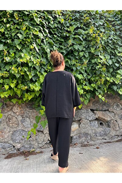 MJORA Black Large Size Comfortable Oversize Ketentakım