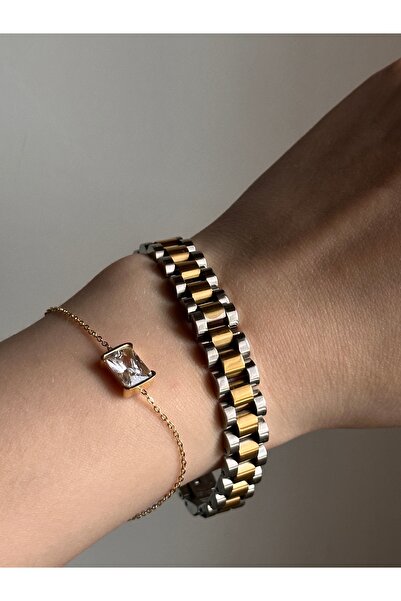 The Fine Store Çelik RLX Marka Model Kordon Bileklik 18 cm