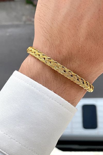The Collection Non-tarnish Men's Silver Mesh Clamp Steel Bracelet