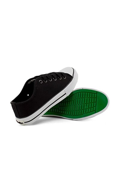 Benetton Günlük Bağcıklı Keten Erkek Sneaker Siyah