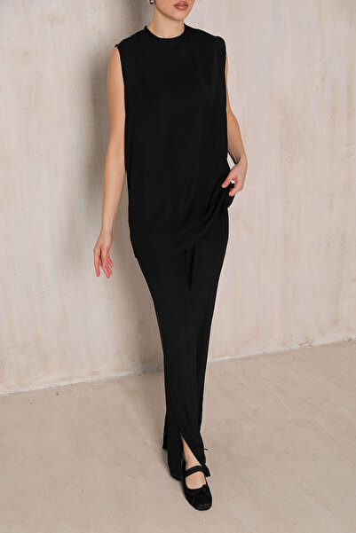 Melike Tatar BLACK Slit Trousers 32-2074