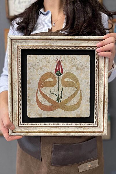 FİNS STONE DECOR Çerçeveli Tablo Taş Duvar Dekoru 30 X 30 Cm Ikili Vav Çift V...