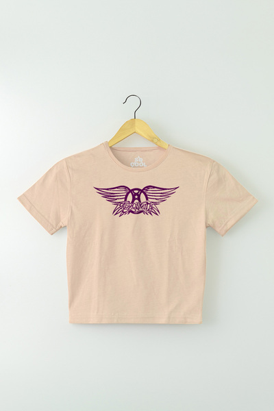 so cool Aerosmith bež Skraćeni kroj top - ženska, crna, visoka Štampano dječj...