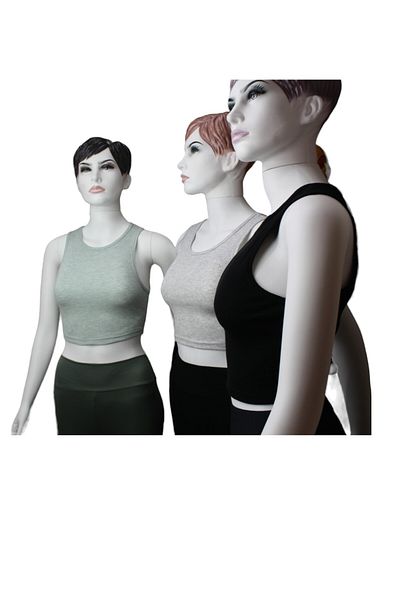 Tam12den Home Corded Cotton Knitted - Short Crop Tank Top 40 cm, Set of 3