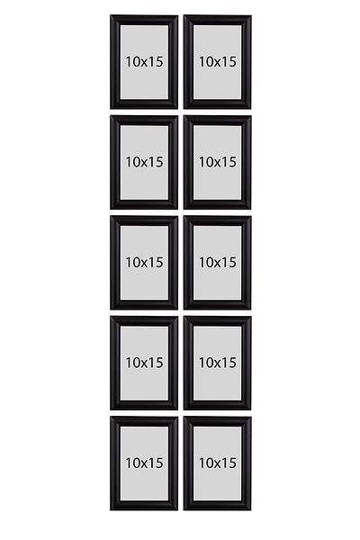 Araste 10X15 Standing 10 Pieces Black Picture Photo Frame