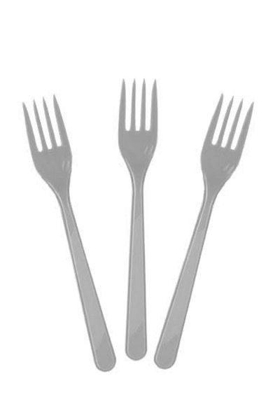 partideyince 8 Pieces Gray Plastic Fork