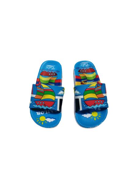 Calx Cx0368-010 Papuci de plajă de zi cu zi pentru băiat, albastru, alb, galben