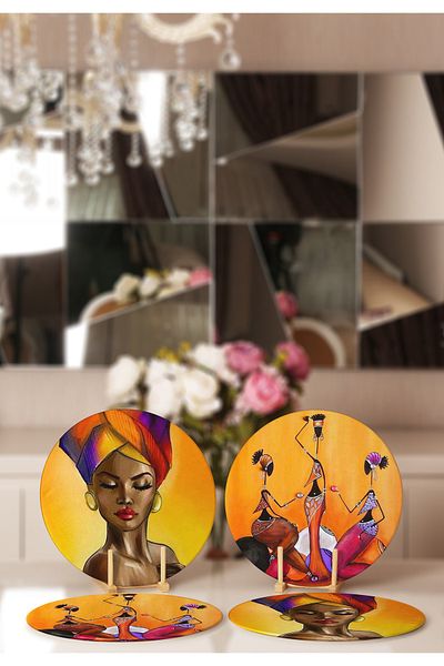 Realhomes 4-Piece African Women Figured Modern Placemat & Supla