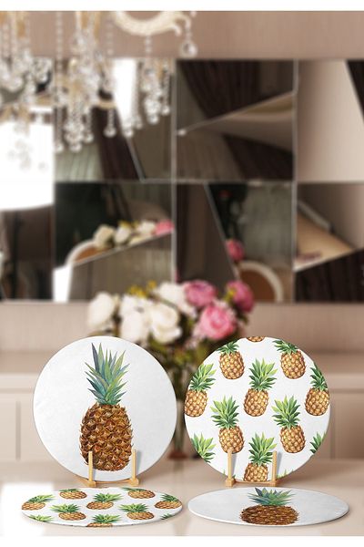 Realhomes 4-Piece Avocado Designed Charger & Placemat