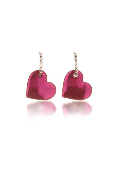 Leerybee Neon Fuchsia Antiallergic Heart Earrings