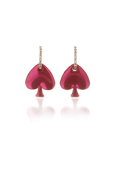Leerybee Neon Fuchsia Antiallergic Spade Earrings