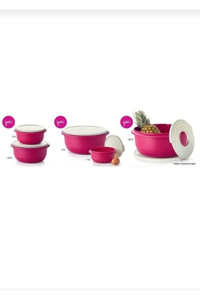 Tupperware Mega Mixim 5-Piece Full Set Fuchsia Special Cover