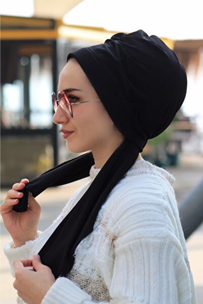 Amisos Bone Şal Hazır Tesettür Giyim Tasarım Bone Siyah - Tesettür Giyim/bone...