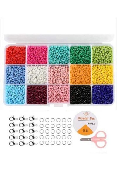 yiğit aksesuar Boxed Sand Bead Jewelry Making Set 19 Assortments